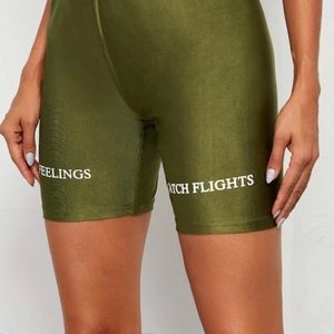 Green biker shorts